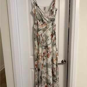 Tristan Floral Maxi Dress in Cream and Pink